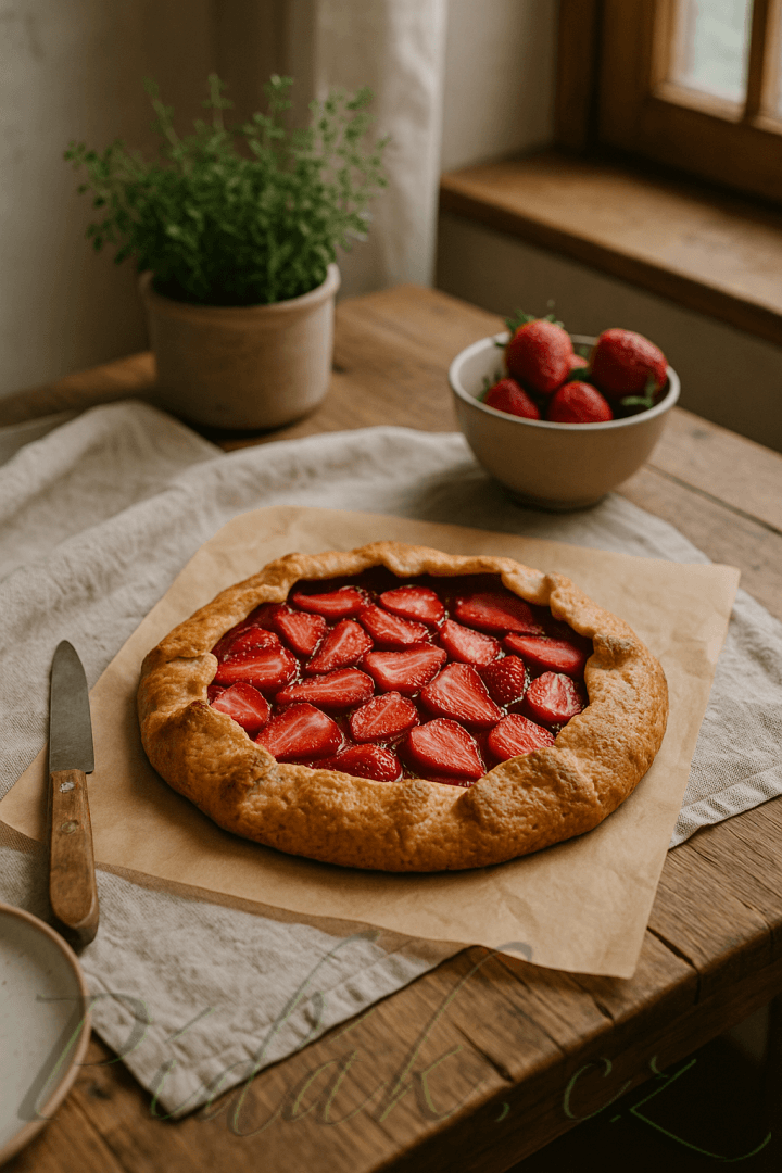 1. obrázek Domácí rustikální jahodová galetka