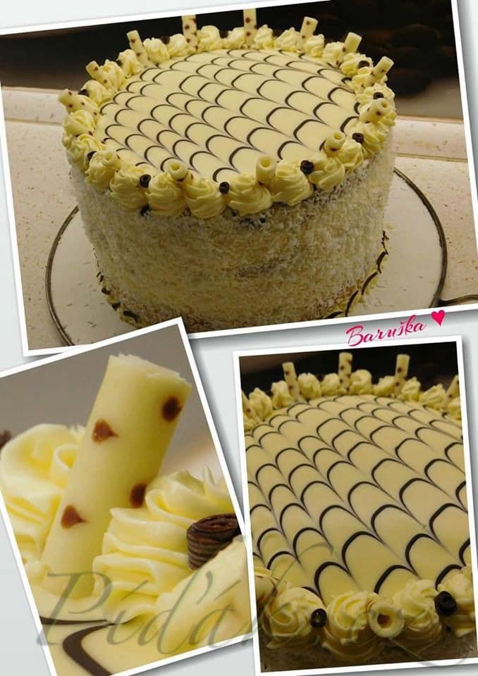 1. obrázek Kokosový dort s bílou čokoládou a ananasem 