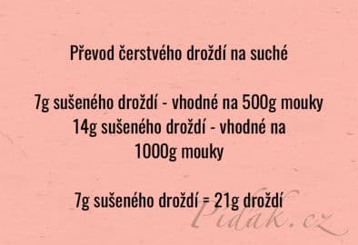 Obrázek Převod čerstvého droždí na suché