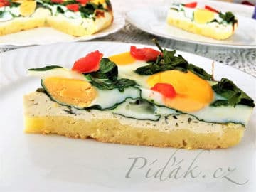 Obrázek Bramborový quiche s ricottou špenátem a vejci