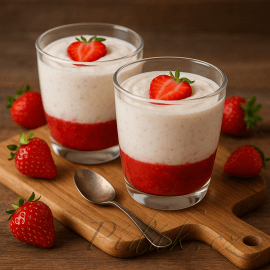 Obrázek Pribiňáček s jahodovým pyré