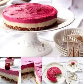 Obrázek Nepečený malinový dort s oříšky